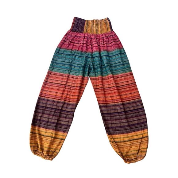 100% Cotton Boho Striped Harem Pants – One Size (Fits S/M) - Picture 2 of 9